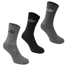 Puma Regular Crew Socks 3PK Multicolour Grey
