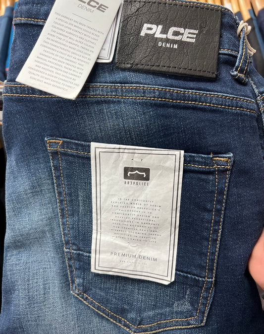 Police Moriarty COB 915 Tinted Blue Rip & Repair Jeans