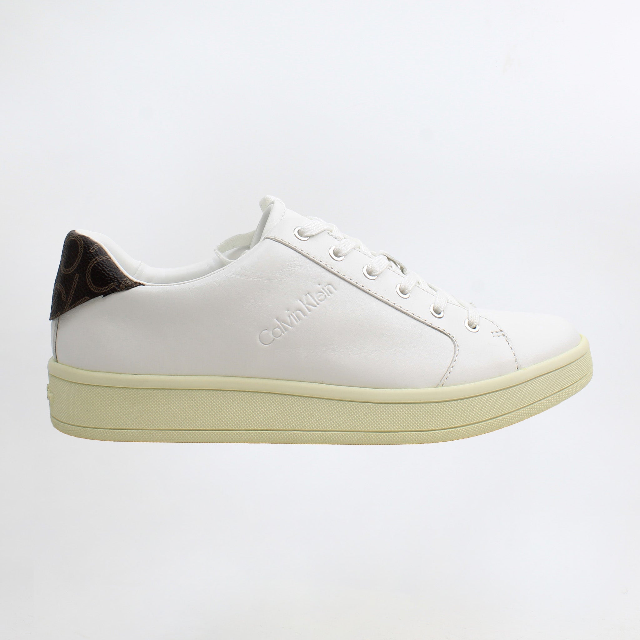 Calvin Klein Sonia White Leather Trainer - Women