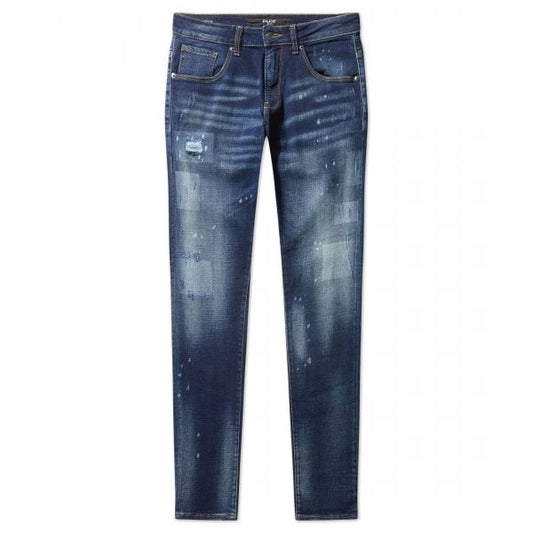 Police Moriarty COB 915 Tinted Blue Rip & Repair Jeans