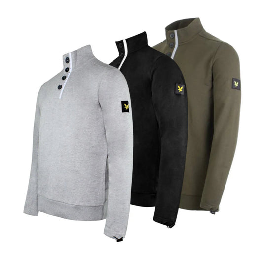 Lyle & Scott Button Funnel Neck