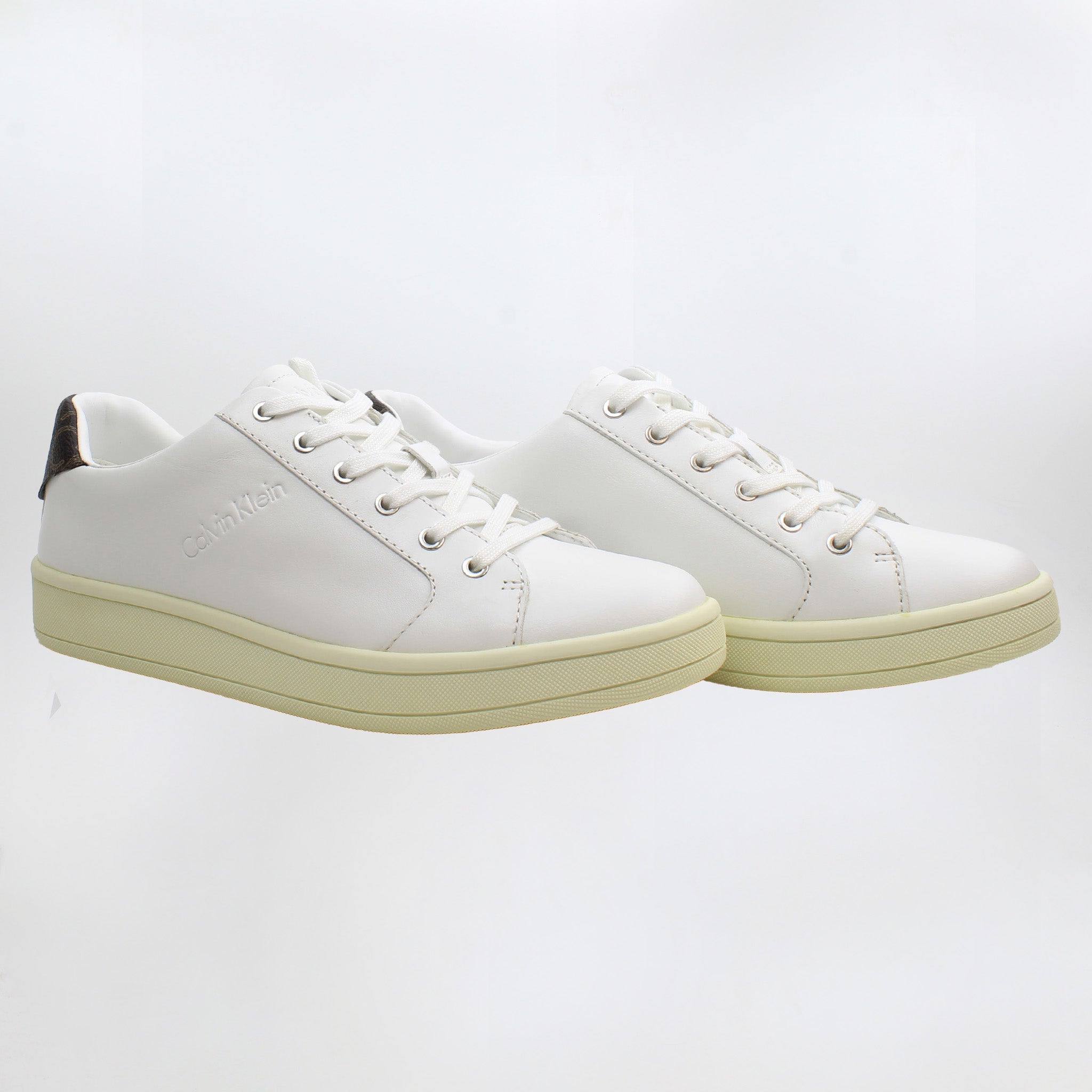 Calvin Klein Sonia White Leather Trainer - Women